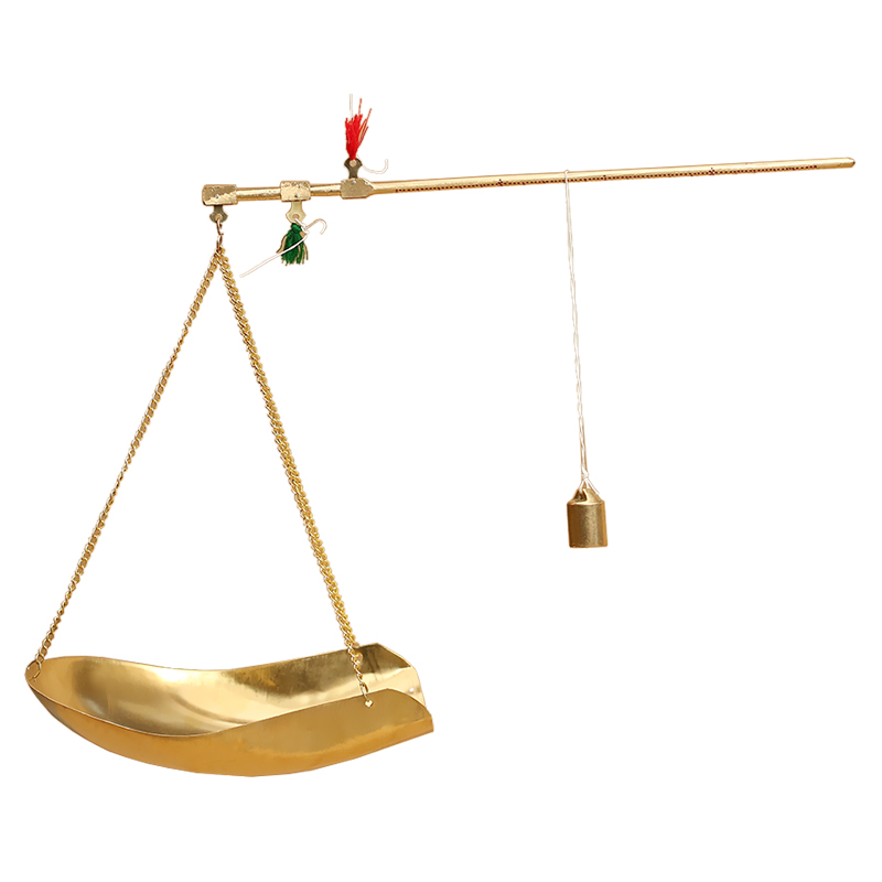 纯铜中药秤 中草药戥子秤盘秤配称药老式手提杆秤手工中药克铜称