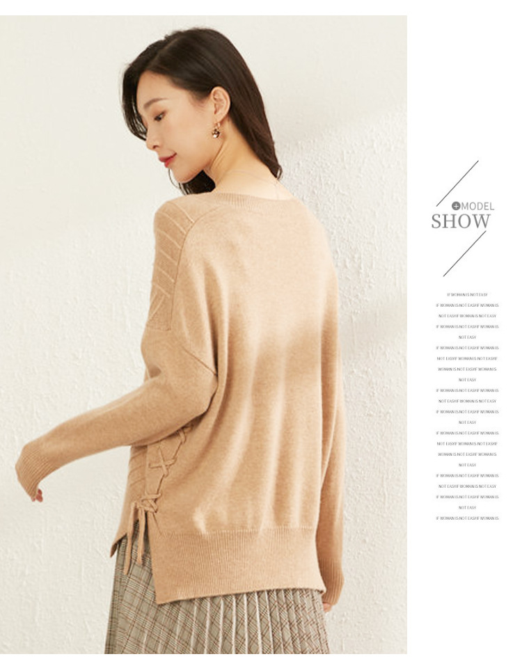 Autumn and Winter New Loose Style Commuter Bottom Sweater Thickened Sweater Cashmere Sweater Women's Long Sleeve V-Neck Knit