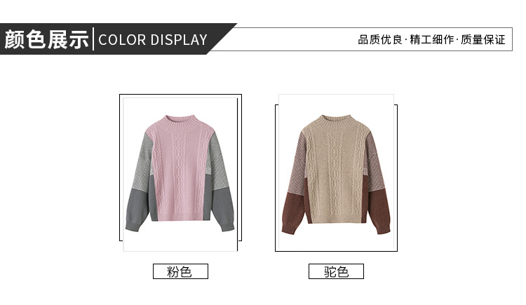 Cashmere sweater for women, 100 pure cashmere, half high neck, thickened Japanese style sweater, loose and lazy, fashionable and stylish, woolen sweater