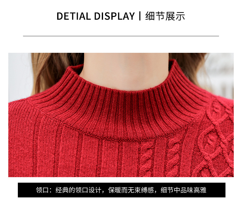 2021 Autumn New Women's Pure Cashmere Sweater European and American Pullover Cashmere Sweater Medium Long A-line Thickened Sweater