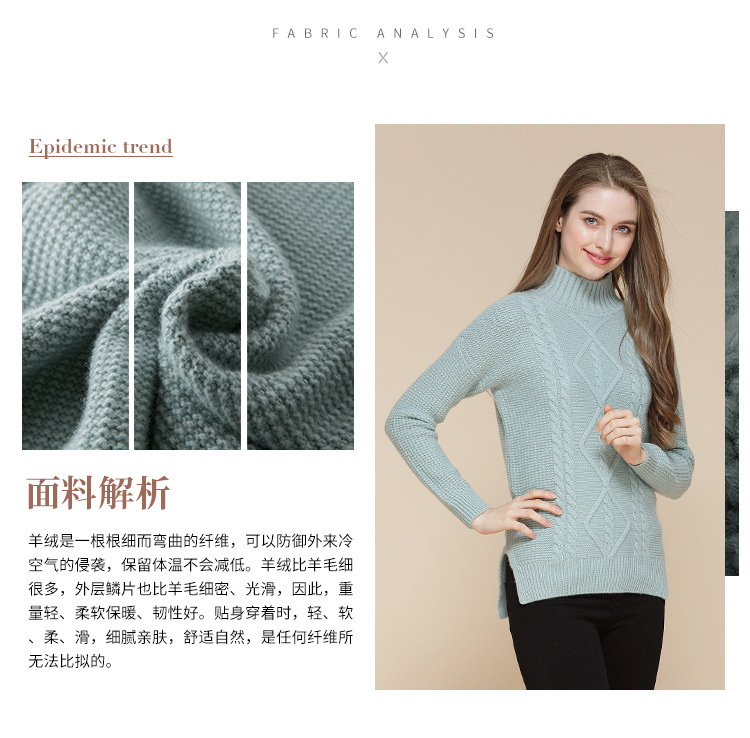 Winter New Cashmere Sweater Women's 100 Pure Cashmere Sweater Thickened Medium Length Casual Twisted Flower Autumn and Winter Sweater Women