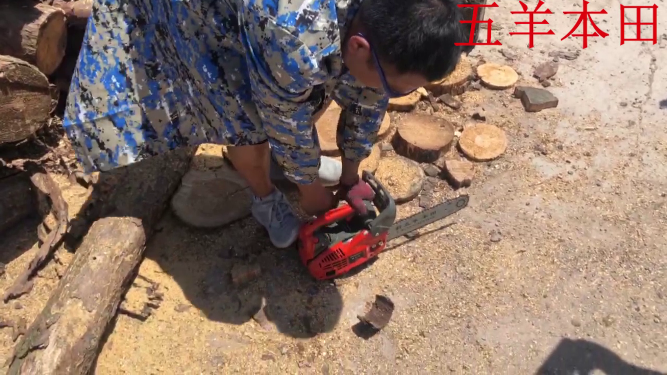 五羊本田便携式家用迷你小型进口汽油锯伐木锯毛竹锯单手锯链