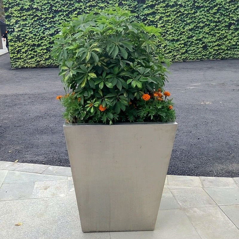 办公楼防水户外不锈钢花箱景观花钵商场写字楼长方形种植箱花槽