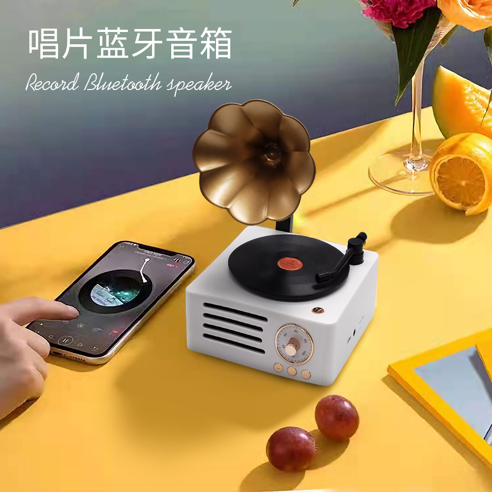 无线原子黑胶蓝牙音箱音响小型唱片机创意可爱女2021年新款复古音