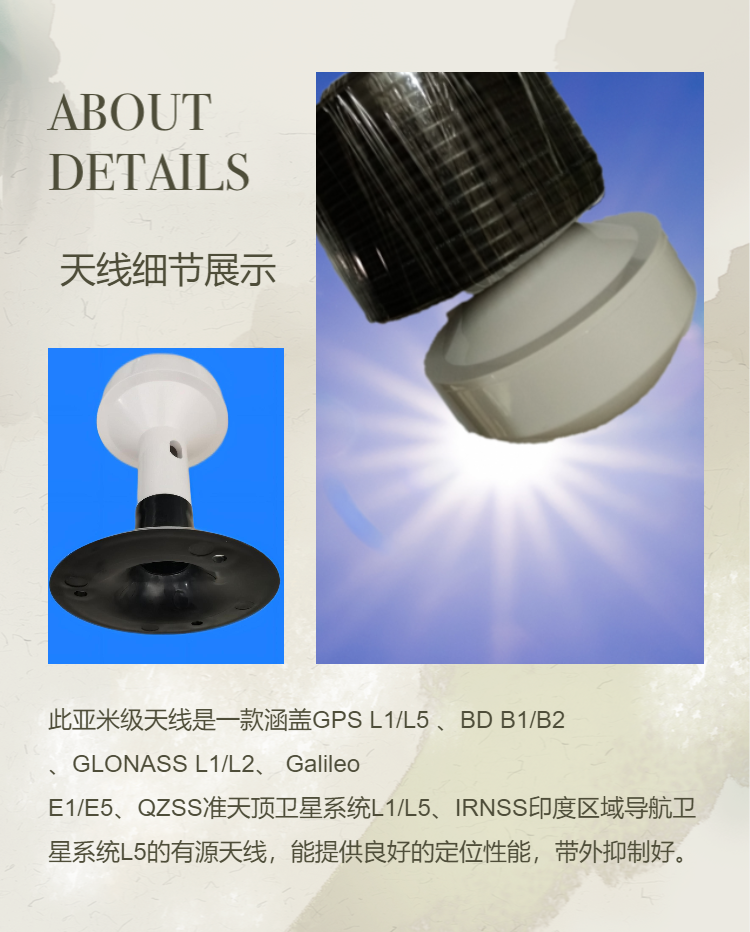 Xujinhui Mushroom Head RTK L1+L5 High Precision Antenna B1+B2 E1+E5 Multi Satellite Multi frequency Beidou