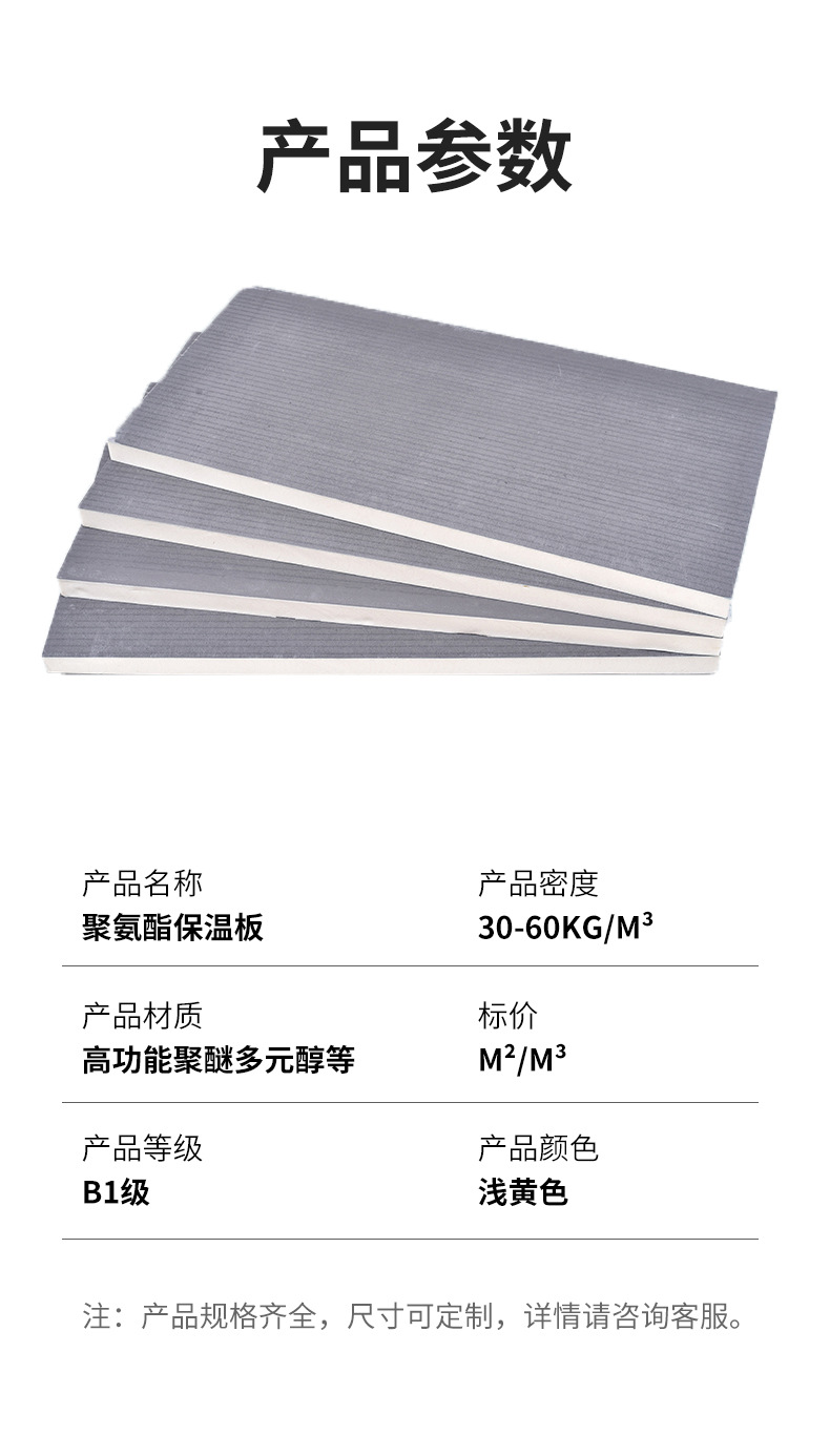 Polyurethane rigid foam plastic board gypsum board+polyurethane foam board ab board insulation board