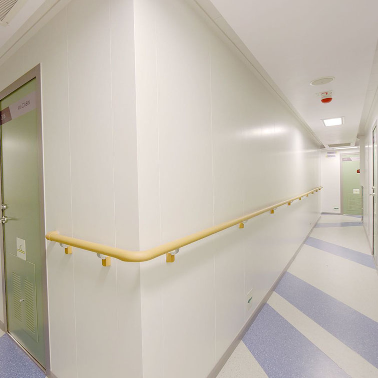 Corridor anti-collision handrail, NAKA wood grain color hospital, Japan Wall handrail, aisle door, entrance and exit handrail