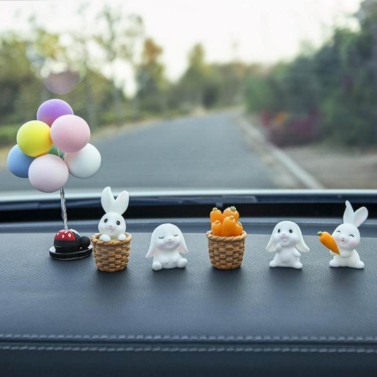 汽车临时停车号码牌挪车电话牌车载卡通兔子移车号牌气球装饰用品