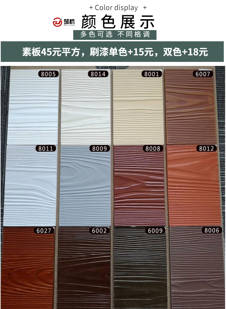 Fiber cement wood grain board Et exterior wall three-dimensional wall decoration