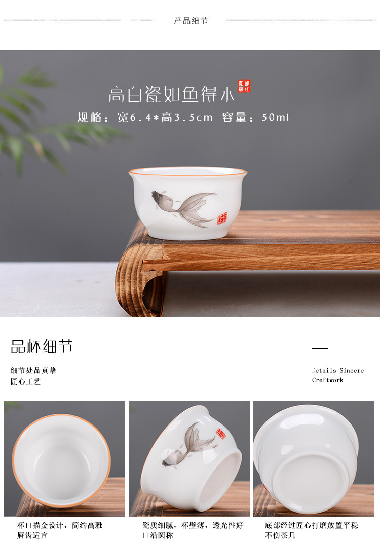 Blue and White Porcelain Tea Cup Creative Ceramic Kung Fu Tea Set Tea Cup Owner's Individual Single Cup Logo Customization