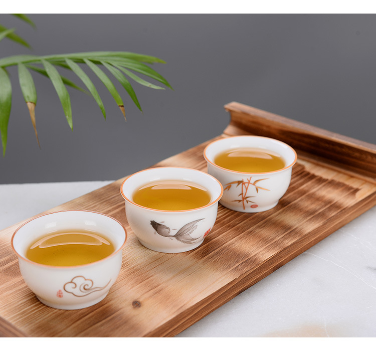 Blue and White Porcelain Tea Cup Creative Ceramic Kung Fu Tea Set Tea Cup Owner's Individual Single Cup Logo Customization