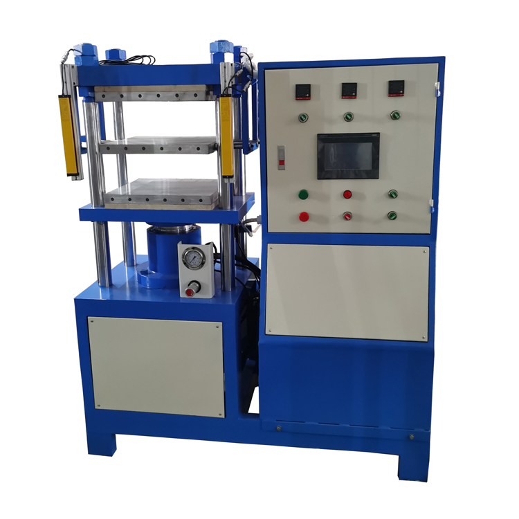 Silicon rubber vulcanization machine front top automatic mold opening small vulcanization equipment 63T sliding plate silicone trademark machine