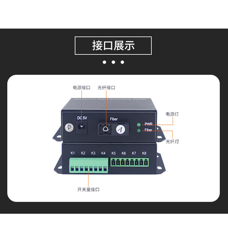 8-way switch value alarm optical transceiver infrared radiation/perimeter alarm smoke alarm signal fiber optic converter