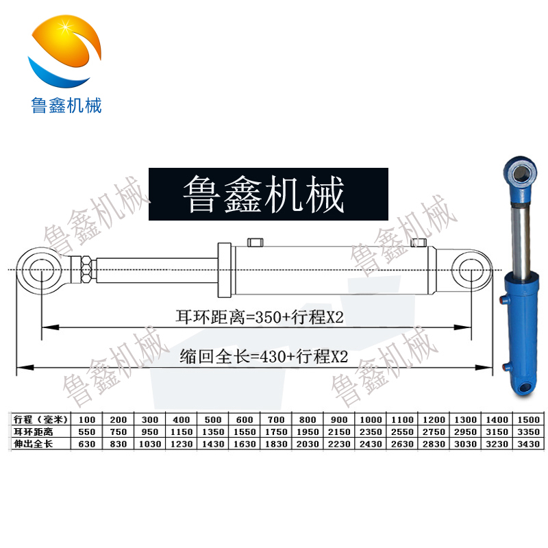 Customized SJYG140/100-480 large non-standard hydraulic cylinder for Luxin bidirectional hydraulic cylinder