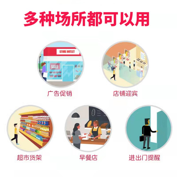 疫情防控语音提示器来人提醒播报店铺进门感应门铃出示健康码喇叭