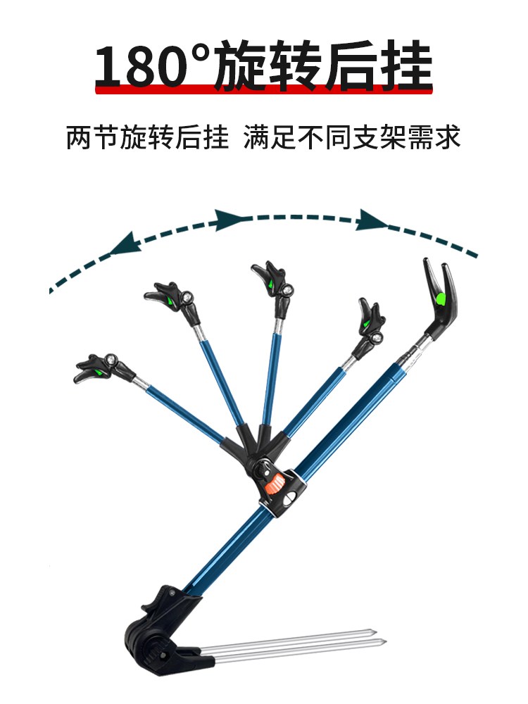 多功能炮台钓鱼杆支架地插鱼竿支架杆架后挂托杆手杆钓箱专用竿架