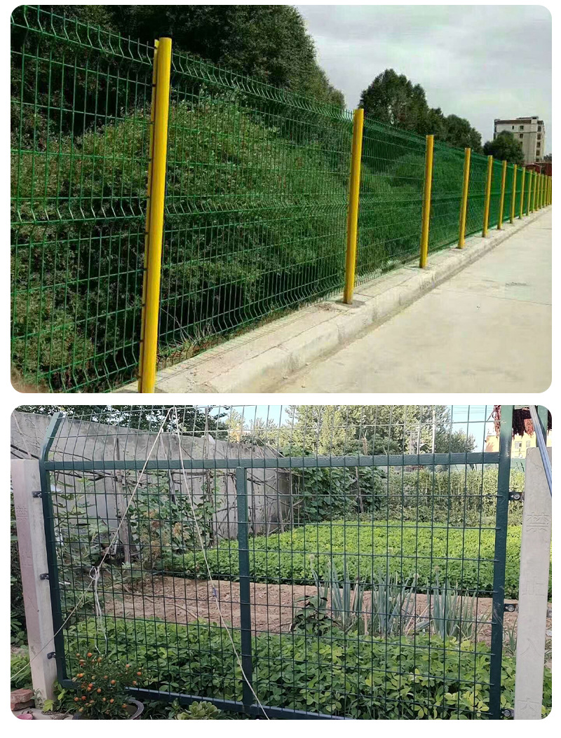 A yellow frame workshop isolation net 2 meters * 3 meters steel plate mesh warehouse fence net \