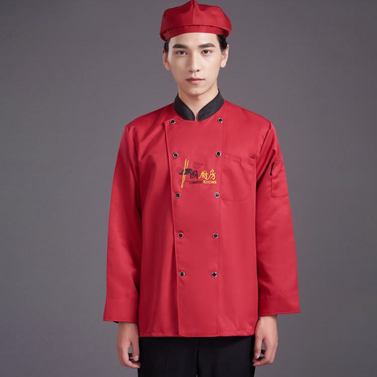 厨师服长袖短袖夏季中国风餐厅餐饮厨房工作服男酒店厨师衣服定制