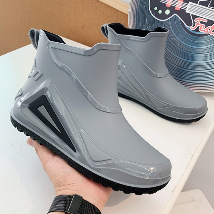 雨鞋男士冬季户外防水防滑钓鱼水鞋雨天工作胶鞋加绒保暖棉鞋冬天
