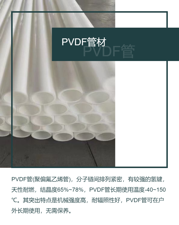 Yuantong imported PVDF pipe, pure water PVDF pipe, polyvinylidene fluoride plastic pipe, high temperature resistance 50