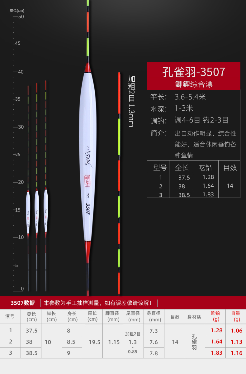 孔雀羽浮漂正品特价明孚加粗醒目轻口鲫鱼漂高灵敏底钓孔雀翎鱼漂 6092