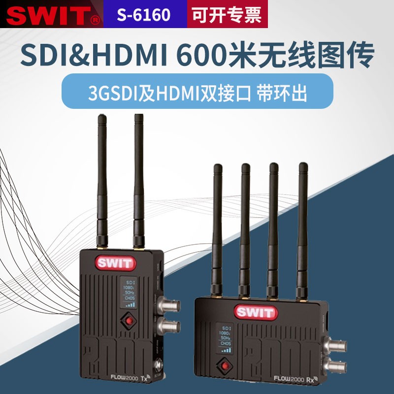 视威SWIT S-6160无线图传 SDI/HDMI 600米2000英尺高清电影级 视