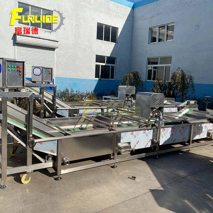 Dongdu Large Green Vegetable Processing Equipment Vegetable Cleaning Machine Stainless Steel Bubble Cleaning Equipment