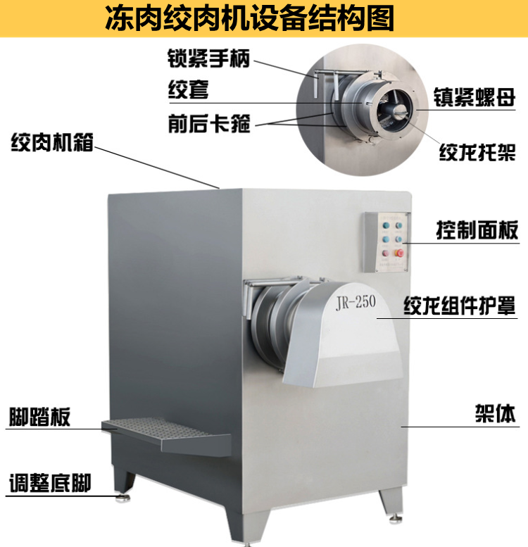 Kangnuo frozen plate meat grinder JR-200 commercial large frozen meat Meat grinder pork and beef crusher