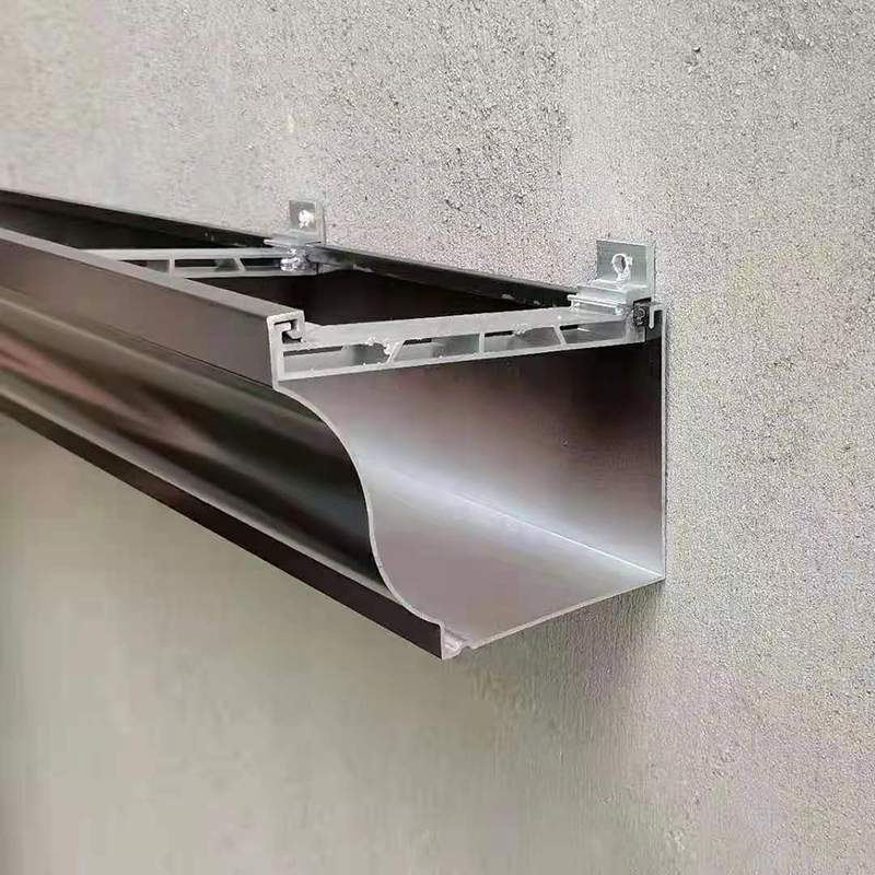 Villa self built aluminum alloy rainwater gutters, eaves gutters, finished gutters, eaves drainage gutters, exterior rainwater pipes can be customized