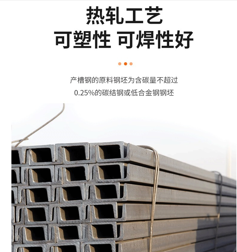 The specifications of galvanized channel steel and hot-rolled U-shaped groove for delivery building structure curtain wall on the 8th, 10th, and 12th are complete