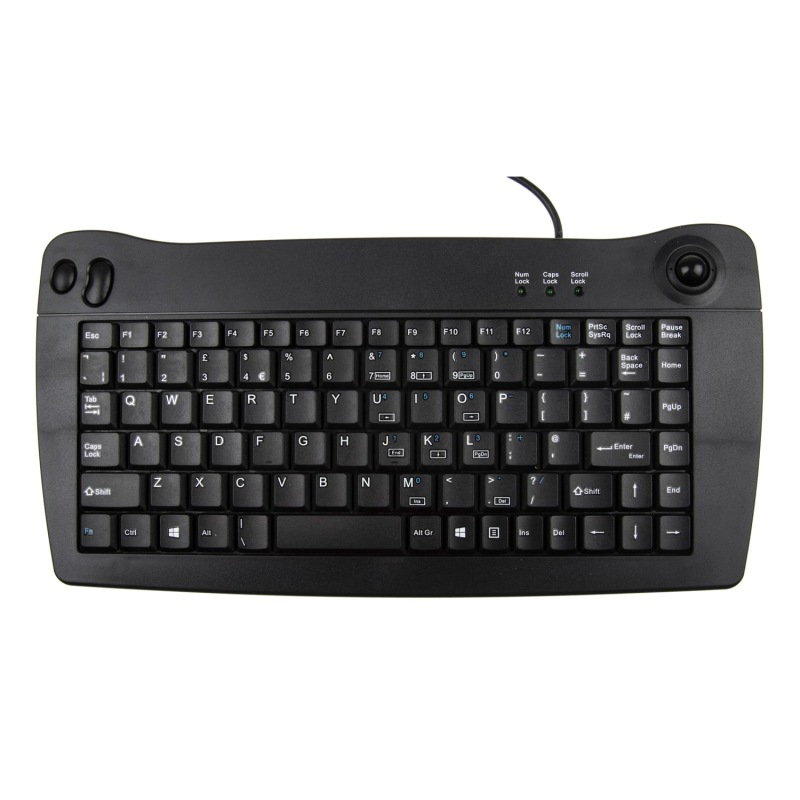 RS Pro 5010U black USB industrial keyboard with trackball, RS proxy ACK-5010U