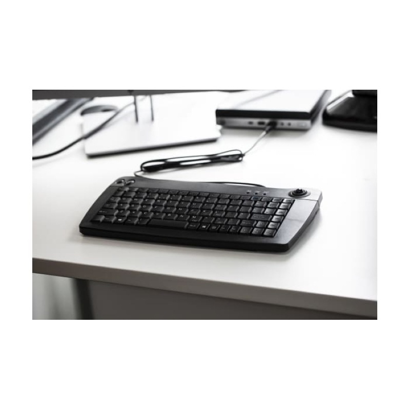 RS Pro 5010U black USB industrial keyboard with trackball, RS proxy ACK-5010U