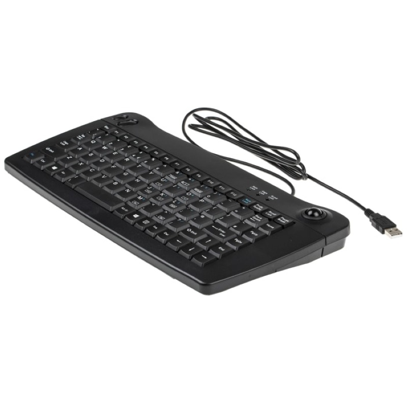 RS Pro 5010U black USB industrial keyboard with trackball, RS proxy ACK-5010U