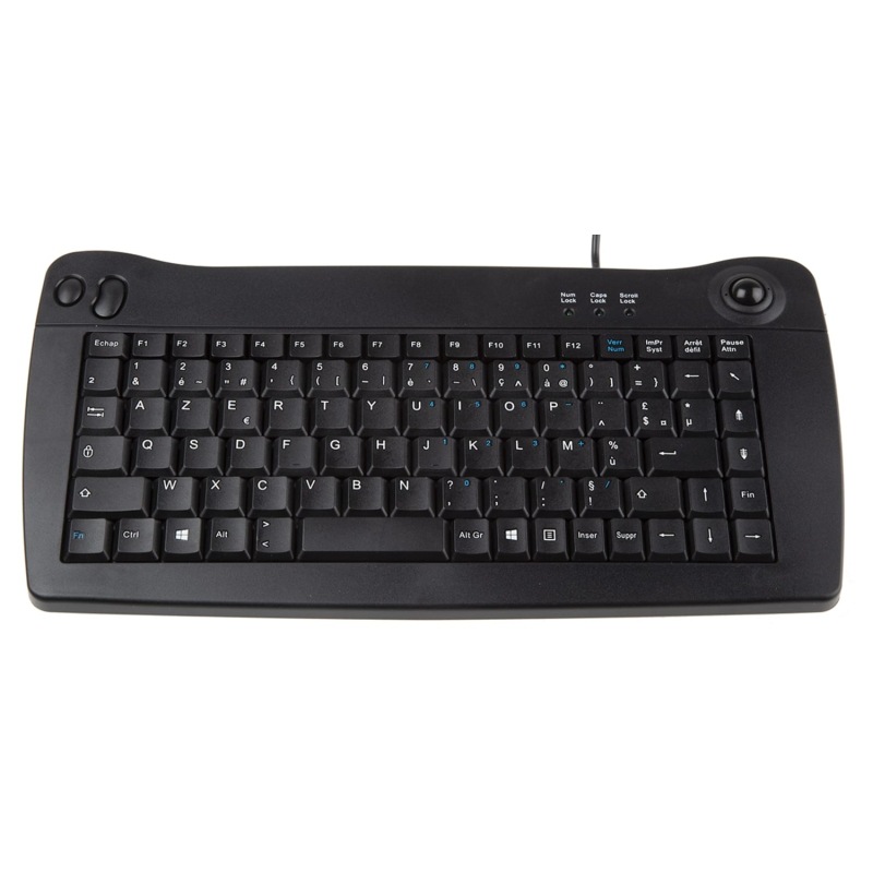 RS Pro 5010U black USB industrial keyboard with trackball, RS proxy ACK-5010U