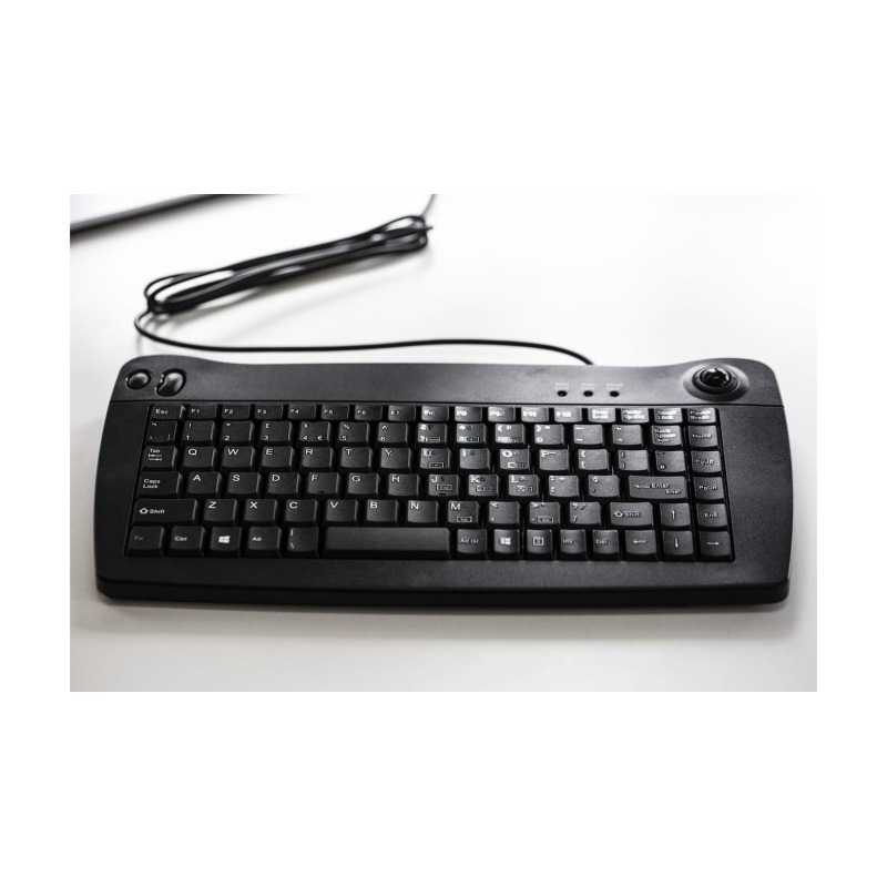 RS Pro 5010U black USB industrial keyboard with trackball, RS proxy ACK-5010U