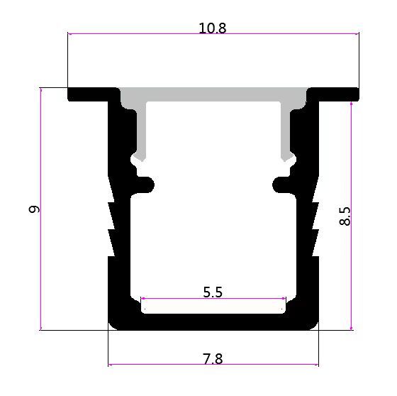 Welding free cabinet light, cabinet light, LED aluminum groove shell, light strip 10mm * 10mm