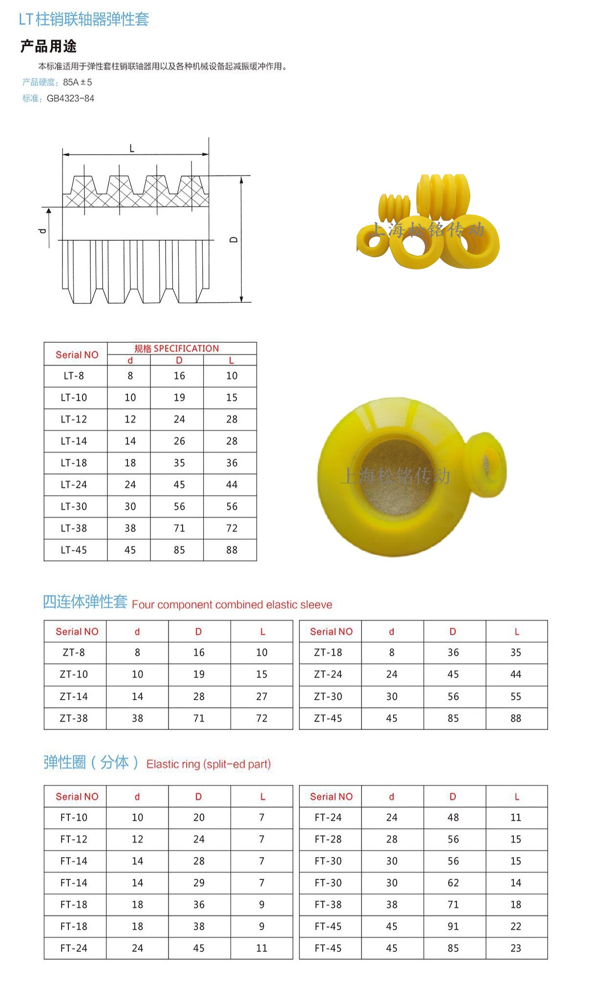 Spring sleeve 12 * 24 * 28 SONGMTC cushion pad for LT-12 column pin coupling