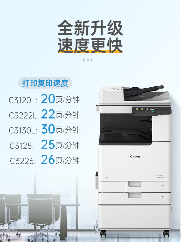 佳能C3222L/C3130/C3226无线A3A4彩色激光大型打印机办公室商务高