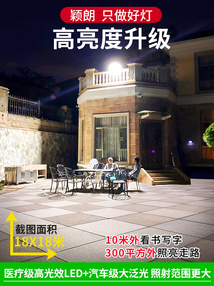 太阳能户外灯防水庭院家用超亮新款大功率led投光灯室外照明路灯
