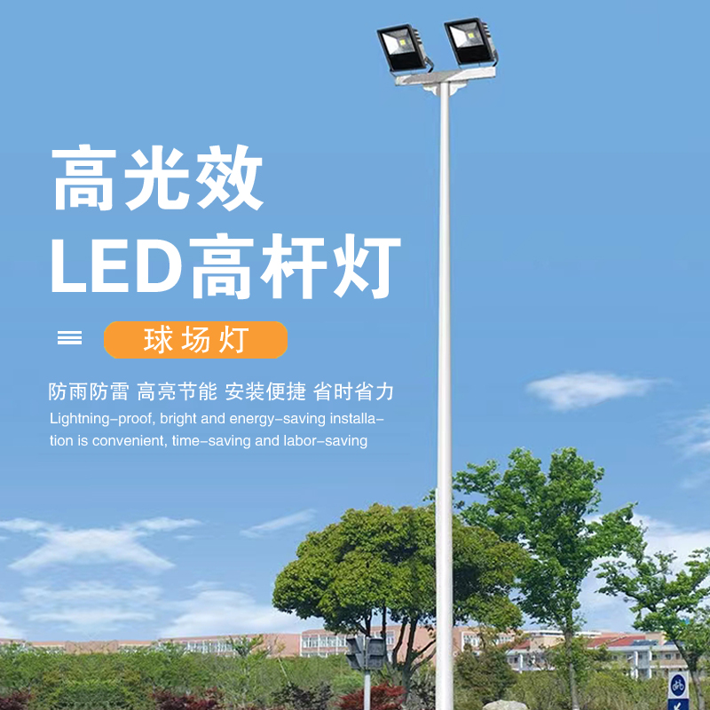 道路市电路灯6米led路灯头户外防水220v路灯杆全套高杆路灯球场灯