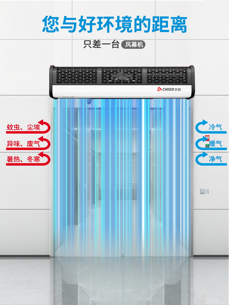志高风幕机静商用音门口门头风帘机商场超市商铺专用工业级空气幕