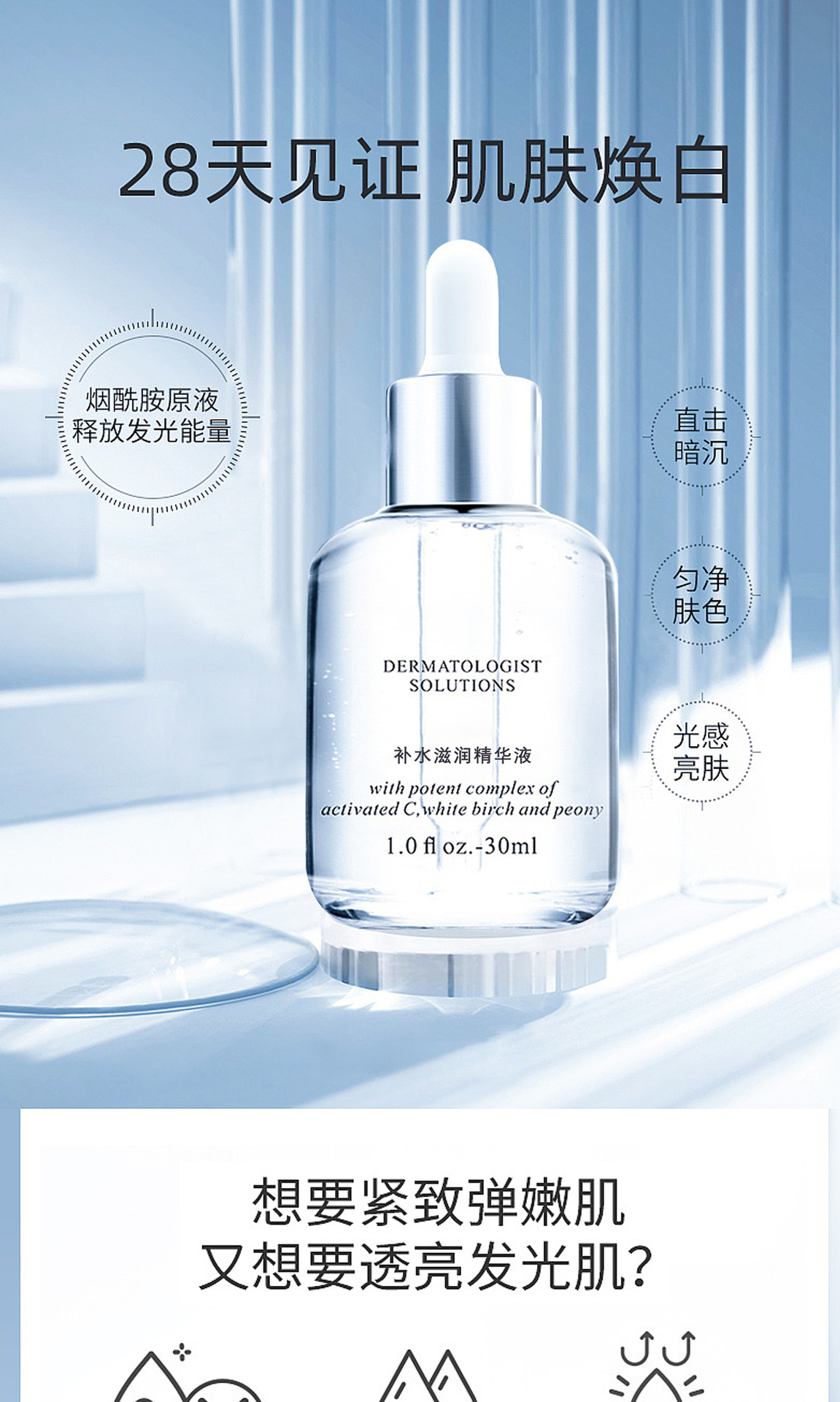 Nicotinamide essence processing moisturizing, moisturizing, tightening, moisturizing, brightening, repairing, anti wrinkle hyaluronic acid cosmetics OEM