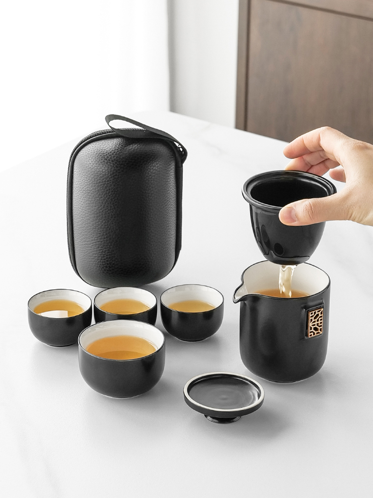 功夫旅行茶具套装便携式户外旅游泡茶露营装备小套快客杯茶壶出差