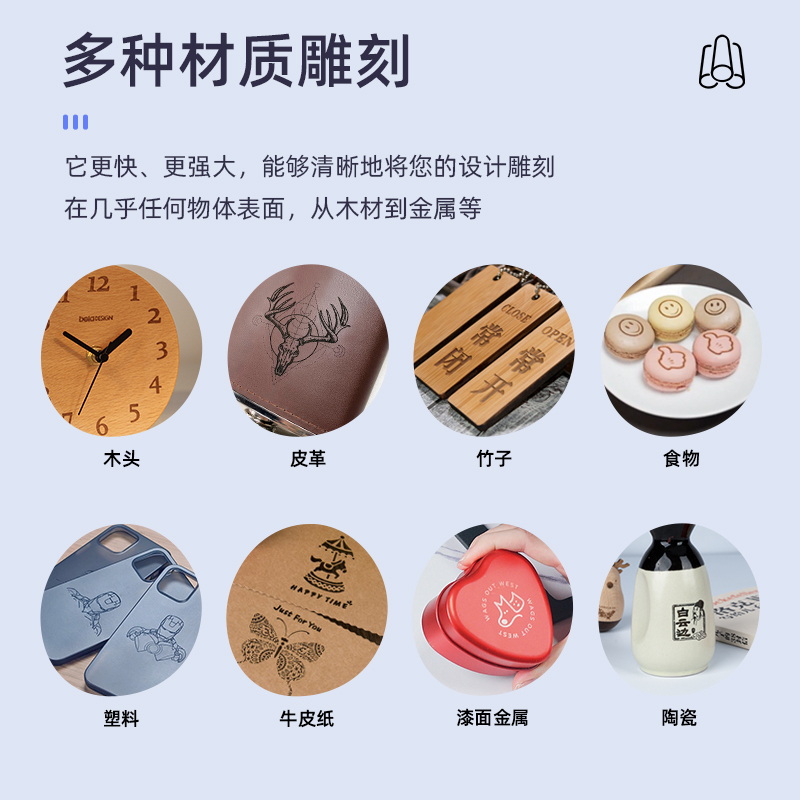 雕将激光雕刻机迷你小型刻字机器便捷式diy木头WiFi全自动打标机