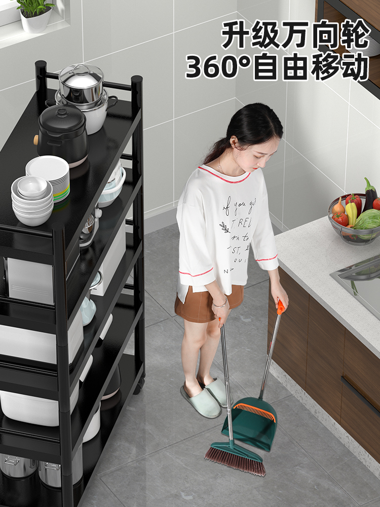 厨房置物架落地不锈钢多层微波炉架收纳架子多功能锅架货架储物架