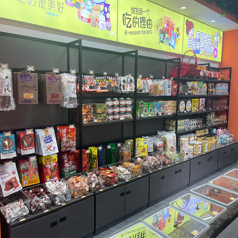水果店零食货架展示架商超靠墙零食架母婴店置物架多层商用摆货架