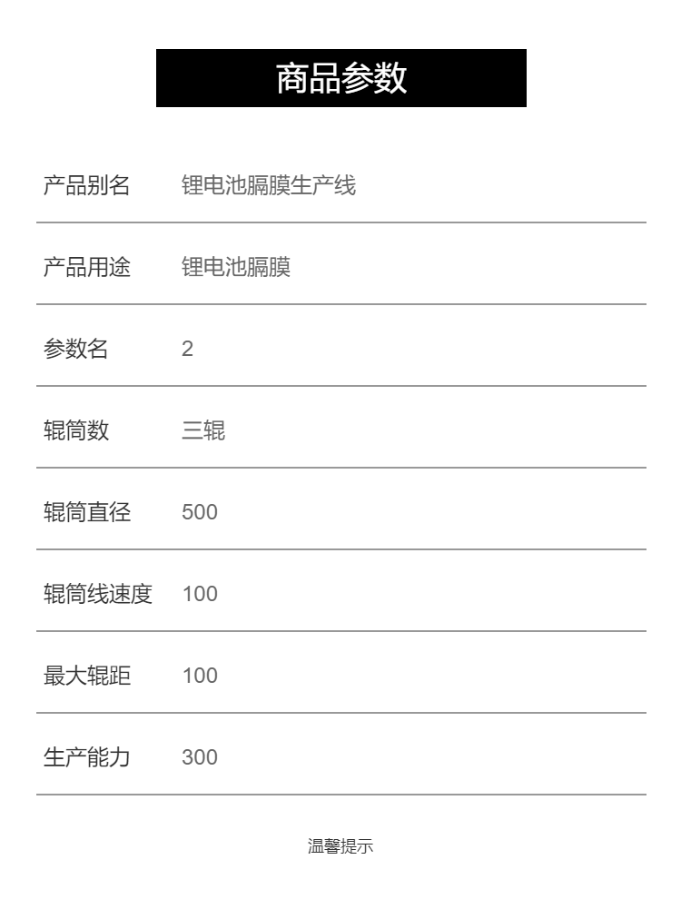 Production of complete equipment for lithium ion battery separator