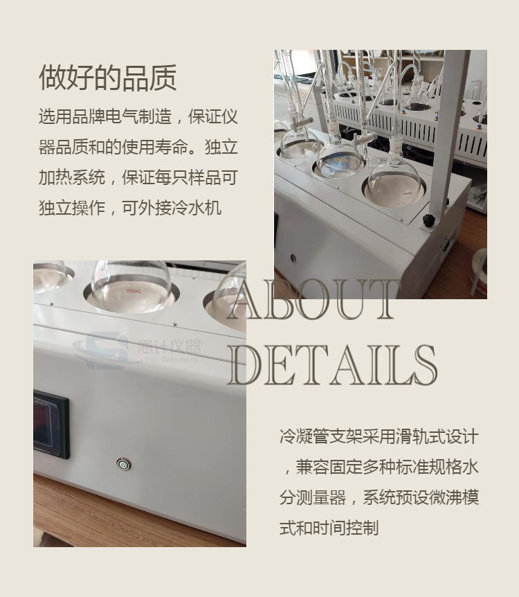 The preset micro boiling mode and time control of the distillation apparatus for measuring water content using Enji toluene method