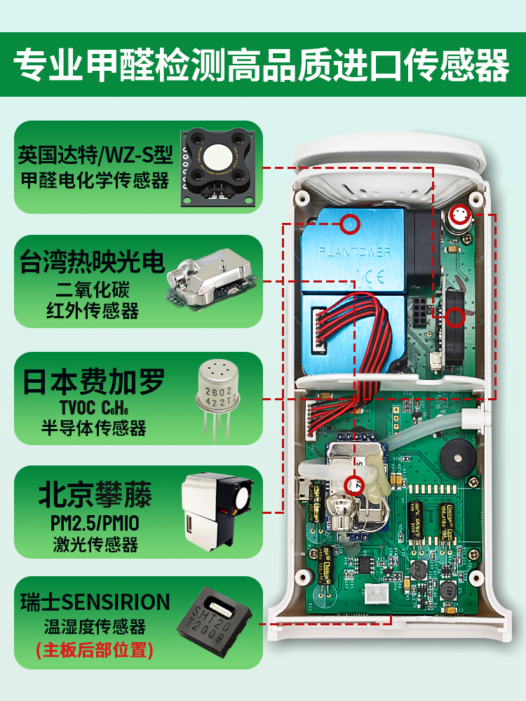莱靡ecofive甲醛测试仪测甲醛仪器专业家用环境空气质量检测仪