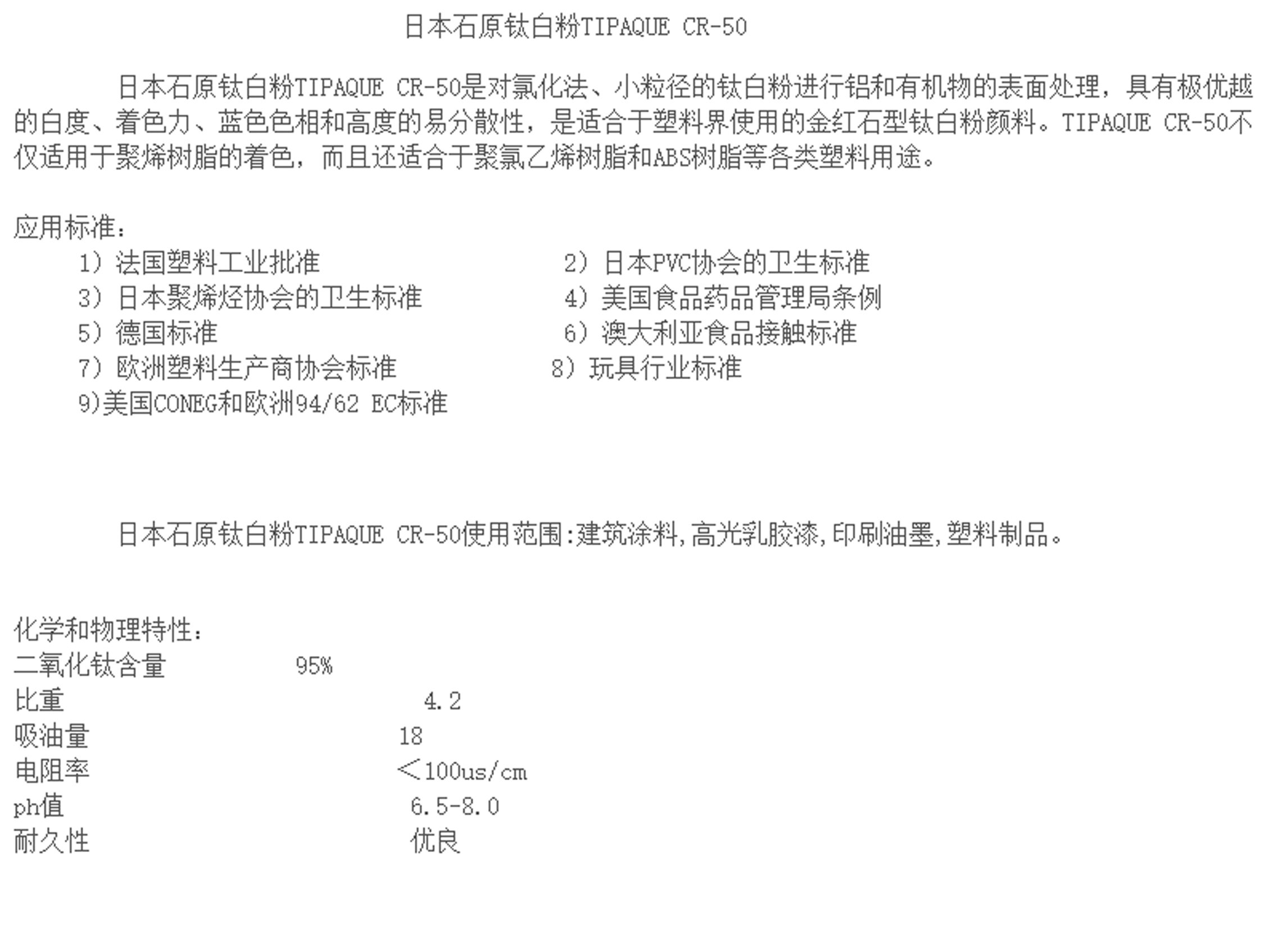 Nippon Ishihara Titanium Dioxide CR50, high whiteness, easy to disperse, chlorinated rutile titanium dioxide